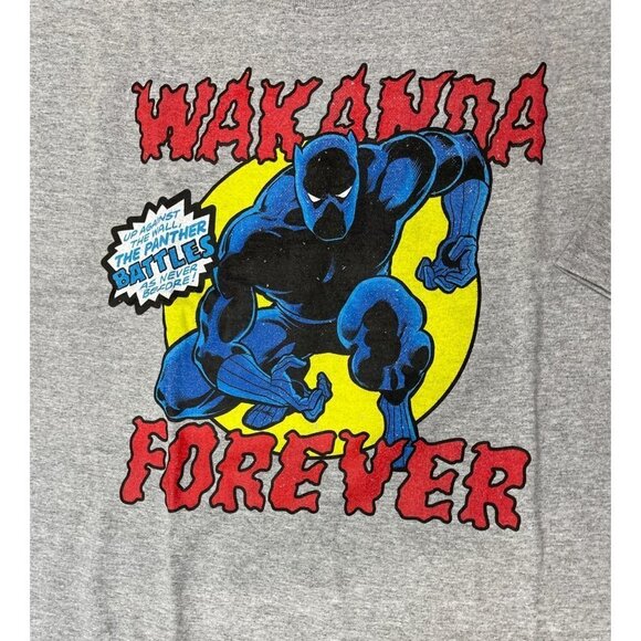 MARVEL The Panther Battle Pose T-shirt‎ Men's XLT Grey Graphics Crew Neck NWT - Picture 6 of 12